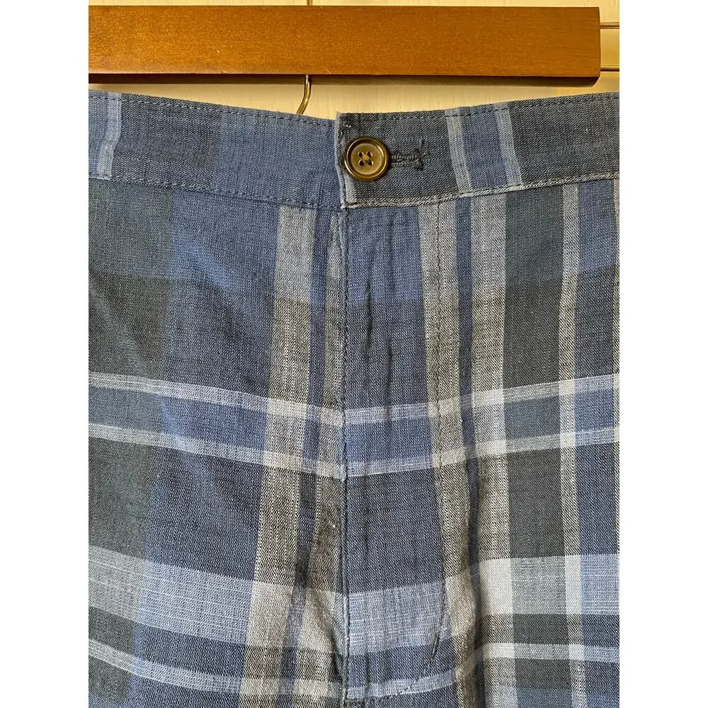 Chaps Deep Water Blue Plaid 100% Cotton Shorts 9-inch Inseam Men's Size 40 NWT
